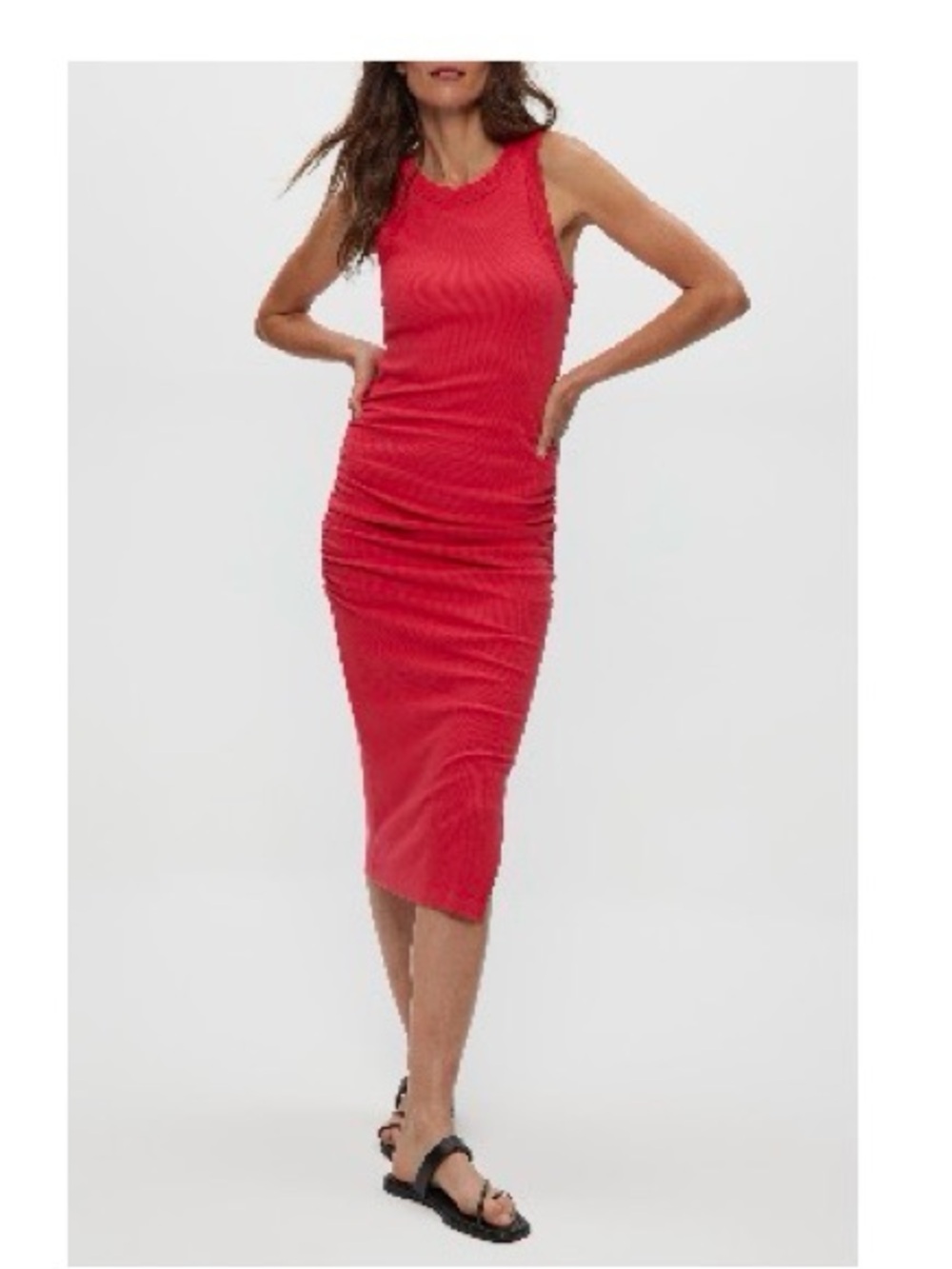 Michael Stars Ribbed Midi Dress in Rumba